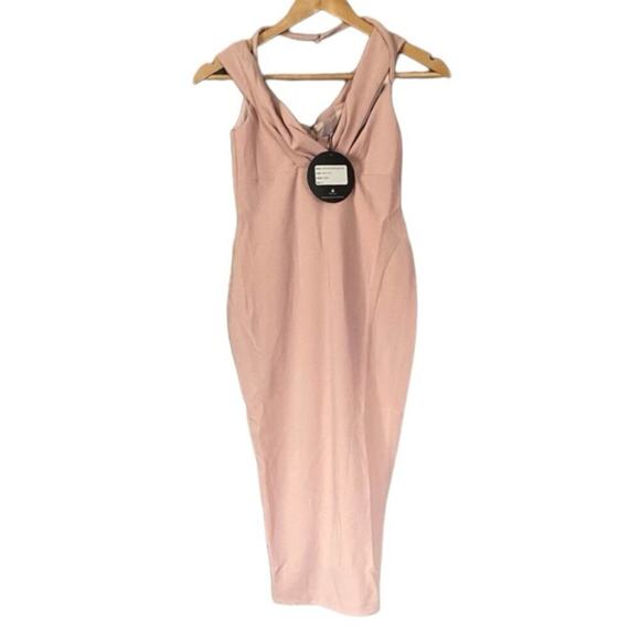 Revolve NOOKIE Athena Off the Shoulder Midi Dress in Blush Pink Size S NEW - Picture 4 of 7